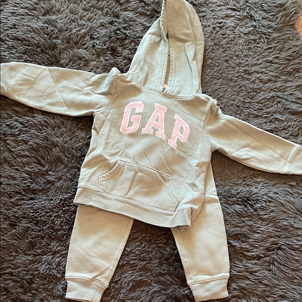 GAP Light Green Hoodie and Joggers with Purple Logo